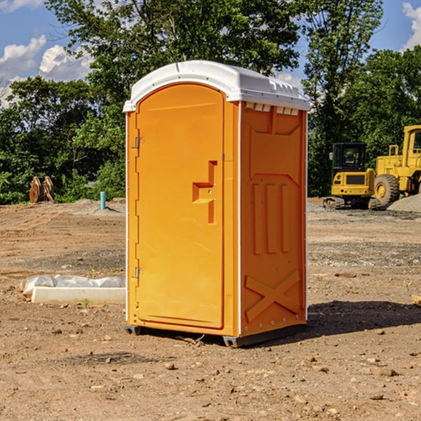 how often are the portable restrooms cleaned and serviced during a rental period in Fayette